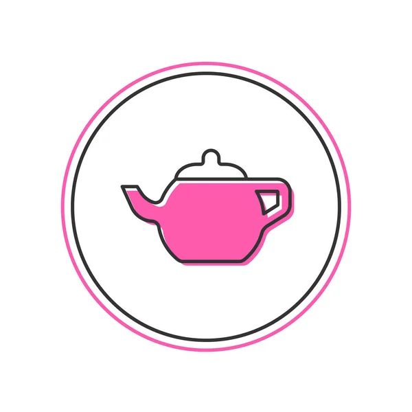 Filled Outline Traditional Chinese Tea Ceremony Icon Isolated White Background — Stock Vector