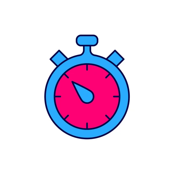 Filled Outline Stopwatch Icon Isolated White Background Time Timer Sign — 图库矢量图片