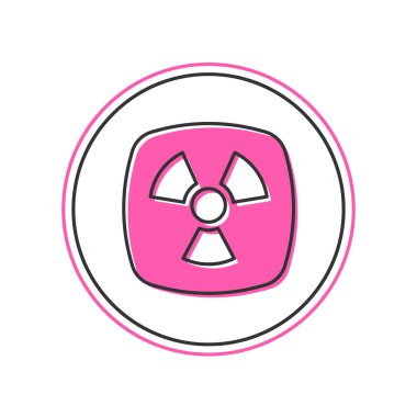 Beyaz arkaplanda izole edilmiş Radyoaktif simge dolduruldu. Radyoaktif zehirli sembol. Radyasyon tehlikesi işareti. Vektör.