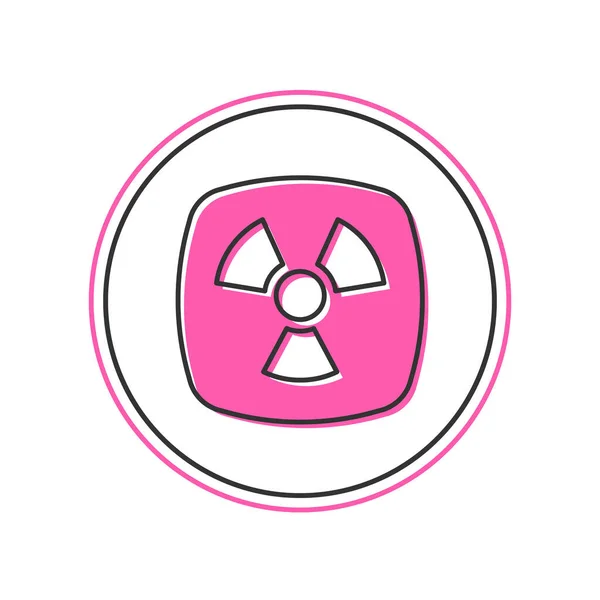 Filled Outline Radioactive Icon Isolated White Background Radioactive Toxic Symbol — ストックベクタ