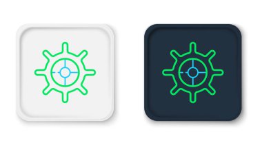 Çizgi Gemi direksiyon simgesi beyaz arkaplanda izole edildi. Renkli taslak konsepti. Vektör.