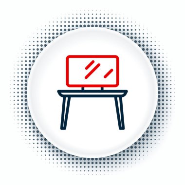 Çizgi TV masası simgesi beyaz arkaplanda izole edildi. Renkli taslak konsepti. Vektör.