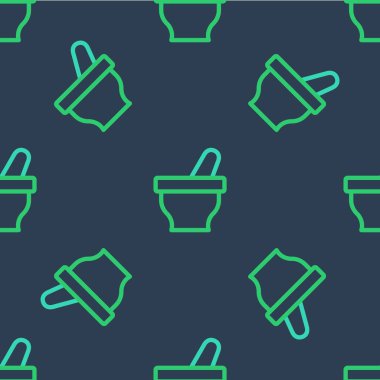 Havan topu ve tokmak simgesi mavi arkaplanda izole edilmiş. Vektör.