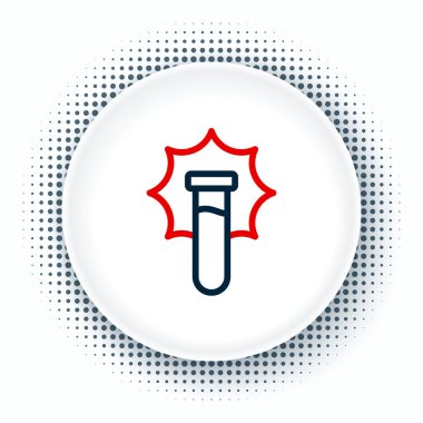 Çizgi Kimyasal deney, beyaz arka planda izole edilmiş şişe ikonundaki patlama. Test tüpünde kimyasal patlama. Renkli taslak konsepti. Vektör.