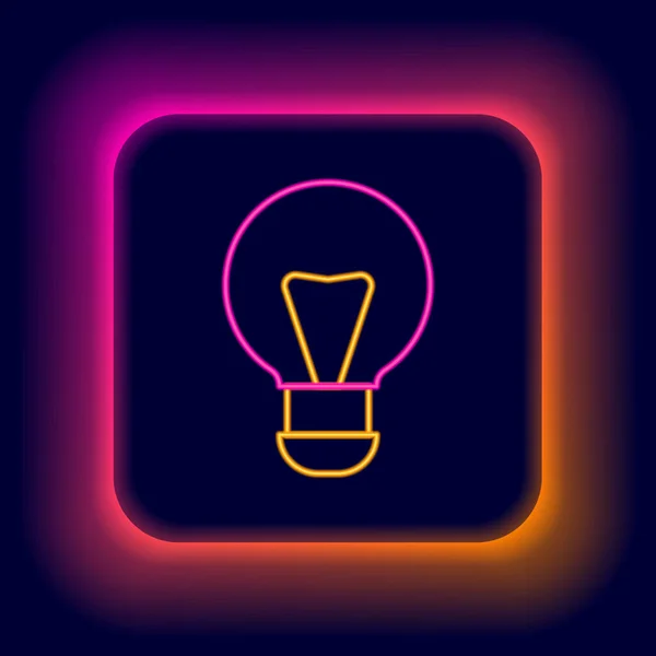 Leuchtende Neon Linie Creative Lampe Licht Idee Symbol Isoliert Auf — Stockvektor