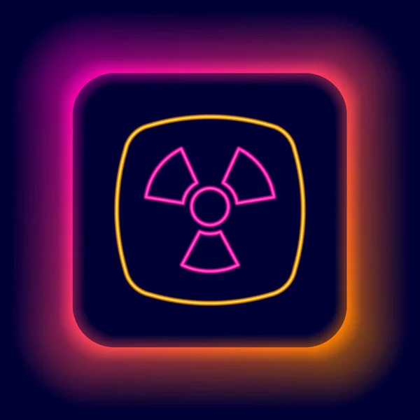 Светящаяся Неоновая Линия Радиоактивная Иконка Выделена Черном Фоне Радиоактивный Токсичный — стоковый вектор