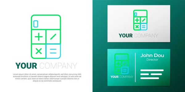 Ícone Calculadora Linha Isolado Fundo Branco Símbolo Contabilístico Cálculos Negócios — Vetor de Stock