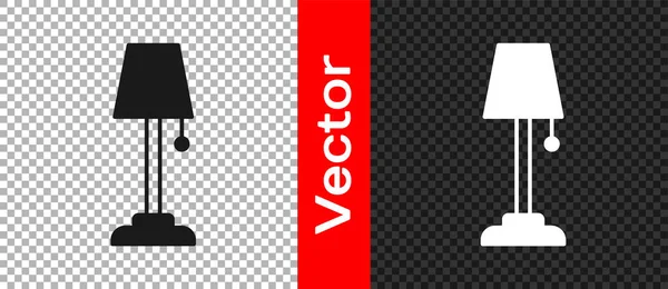 Icono Lámpara Pie Negro Aislado Sobre Fondo Transparente Vector — Vector de stock