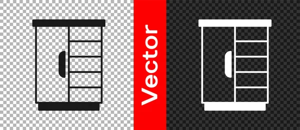 Black Wardrobe Icon Isolated Transparent Background Cupboard Sign Vector — Vector de stock
