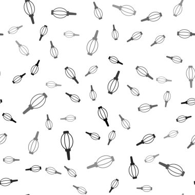 Siyah Toz üfleyici simgesi beyaz zeminde izole edilmiş pürüzsüz desen. Hava temizleyici. Mercek temizleyicisi. Kamera sensörü temizliği. Vektör.