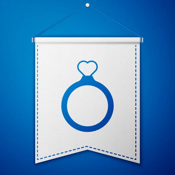 Ícone Anéis Casamento Azul Isolado Fundo Azul Sinal Jóias Noivo — Vetor de Stock