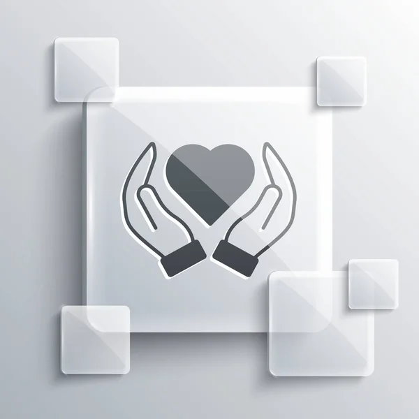 그레이 하트의 아이콘은 배경에서 분리되었습니다 사랑의 상징을 발렌틴 데이의 상징이지 — 스톡 벡터