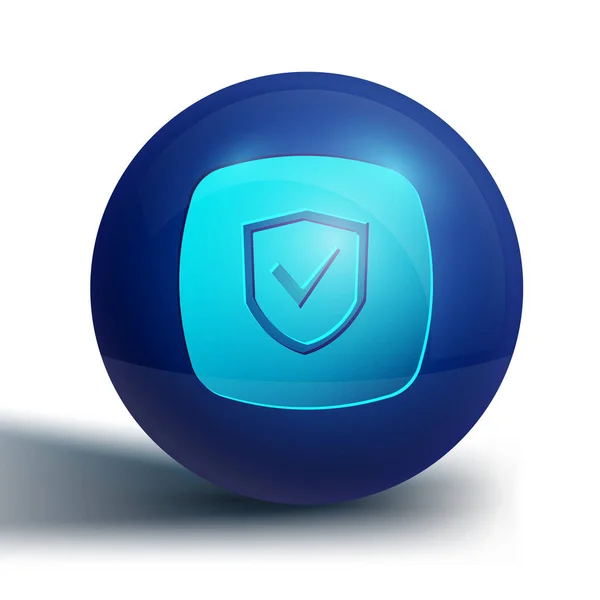 Blue Shield Icon Isolated White Background Insurance Concept Guard Sign — Διανυσματικό Αρχείο
