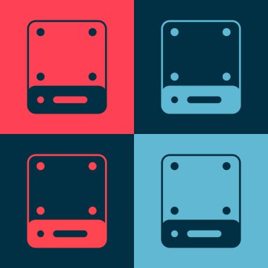 Pop Art Server, Data, Web sunucu simgesi renk arkaplanında izole edildi. Vektör.