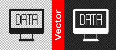 Siyah Veri analiz simgesi şeffaf arkaplanda izole edildi. İş veri analizi süreci, istatistik. Çizelgeler ve diyagramlar. Vektör.
