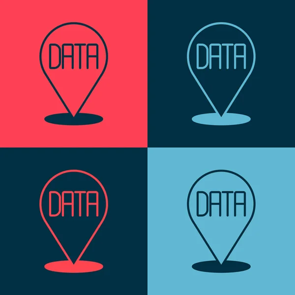 Pop Art Data Analysis Icon Isolated Color Background Business Data — Διανυσματικό Αρχείο