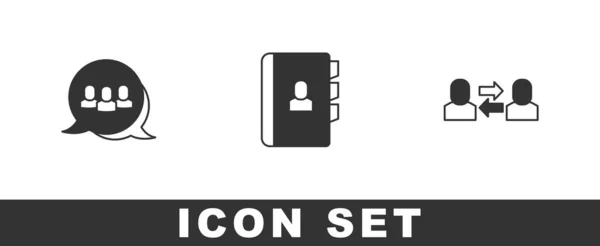 Set Project Team Base Resume Exchange Work Icon Vector — Stockvektor