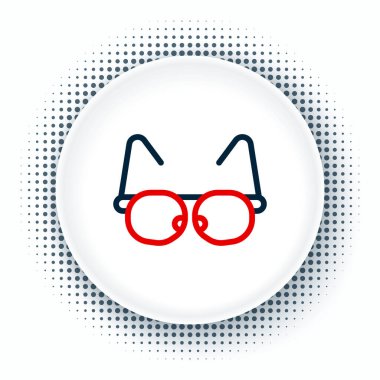 Çizgi Gözlüğü simgesi beyaz arkaplanda izole edildi. Gözlük çerçevesi sembolü. Renkli taslak konsepti. Vektör.