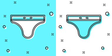 Yeşil ve beyaz arka planda siyah çizgi yüzme ikonu izole edildi. Rastgele dinamik şekiller. Vektör.