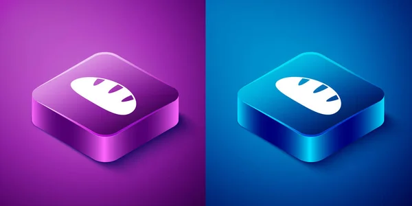 Isometric Christian Bread Icon Isolated Blue Purple Background Religion Christianity — Stock Vector