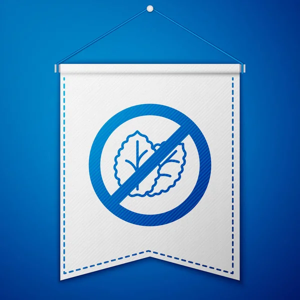 Blue Tobacco Leaf Icon Isolated Blue Background Tobacco Leaves White — Stockový vektor