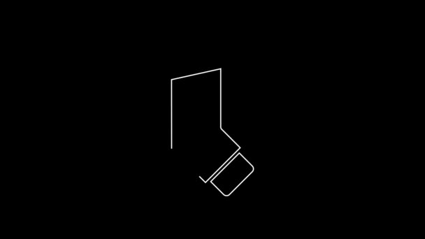 Піктограма Інгалятора Білої Лінії Ізольована Чорному Тлі Засіб Від Кашлю — стокове відео