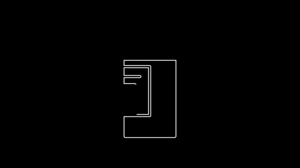 Иконка Флакона Белой Линии Черном Фоне Вывеска Таблетками Аптечный Дизайн — стоковое видео