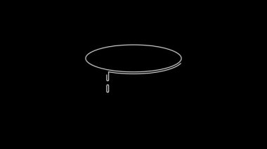 White line Hockey puck icon isolated on black background. Sport equipment. 4K Video motion graphic animation.