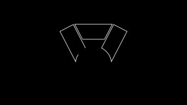White line Medal icon isolated on black background. Winner achievement sign. Award medal. 4K Video motion graphic animation.
