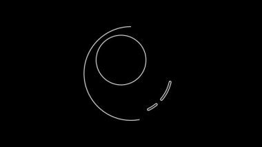 White line Billiard pool snooker ball icon isolated on black background. 4K Video motion graphic animation.