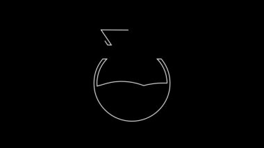 White line Pour over coffee maker icon isolated on black background. Alternative methods of brewing coffee. Coffee culture. 4K Video motion graphic animation.