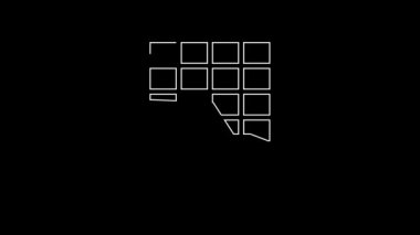 Siyah arkaplanda beyaz çizgi çikolata simgesi var. 4K Video hareketli grafik canlandırması.