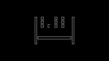 White line Ribbon in finishing line icon isolated on black background. Symbol of finish line. Sport symbol or business concept. 4K Video motion graphic animation.