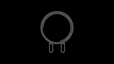 Beyaz çizgi hedef spor ikonu siyah arkaplanda izole edildi. Atış mesafesi ya da atış mesafesi için sayıları olan temiz bir hedef. 4K Video hareketli grafik canlandırması.