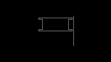 White line Volleyball net icon isolated on black background. 4K Video motion graphic animation.