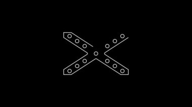 White line National flag of the Confederate States of America icon isolated on black background. 4K Video motion graphic animation.