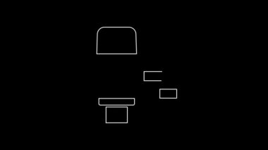 White line Mechanical pump for bottled water icon isolated on black background. 4K Video motion graphic animation.