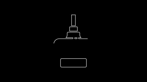 White Line Tpx Loop Training Equipment Icon Isolated Black Background — Vídeo de Stock