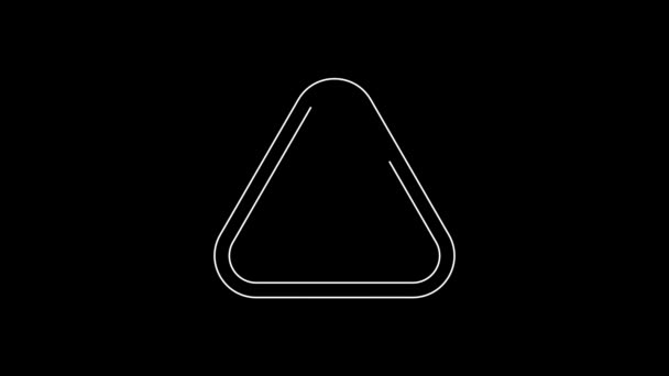 White Line Billiard Balls Rack Triangle Icon Isolated Black Background — 图库视频影像