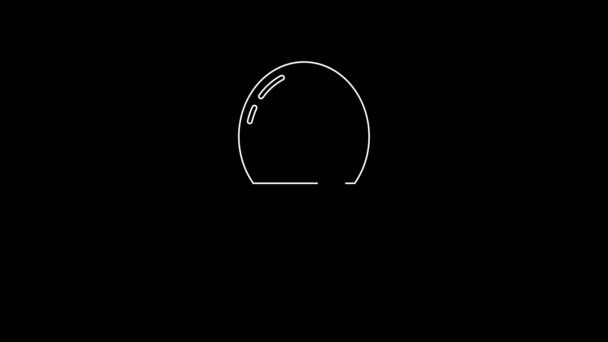 白线球拍 用于在黑色背景上隔离的乒乓球图标的播放 4K视频运动图形动画 — 图库视频影像