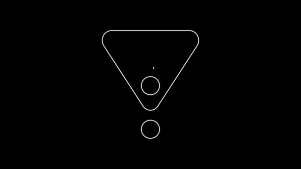 White Line Billiard Balls Rack Triangle Icon Isolated Black Background — Vídeo de Stock