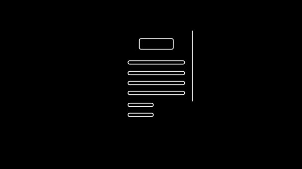 白线独立宣言图标孤立在黑色背景 4K视频运动图形动画 — 图库视频影像