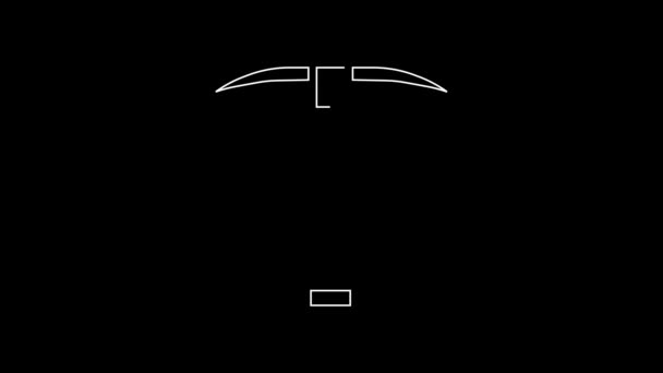 Біла Лінія Піктограма Pickaxe Ізольована Чорному Тлі Відео Рух Графічна — стокове відео