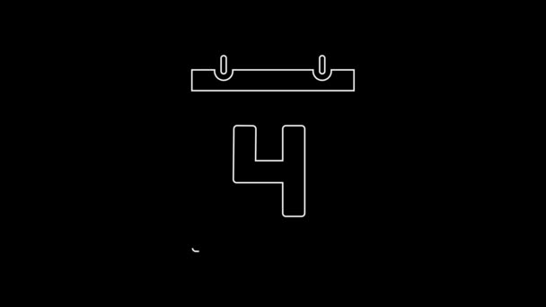 白线日日历 日期7月4日图标孤立在黑色背景上 美国独立日 7月4日4K视频运动图形动画 — 图库视频影像