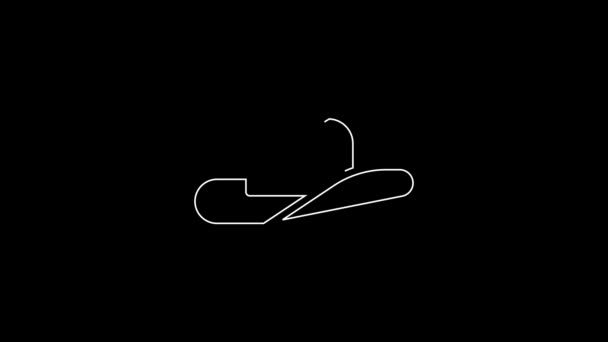 ブラックを基調としたホワイトラインのウェスタンカウボーイハットアイコン 4Kビデオモーショングラフィックアニメーション — ストック動画