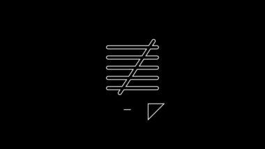 White line Exam paper with incorrect answers survey icon isolated on black background. Bad mark of test results. 4K Video motion graphic animation.