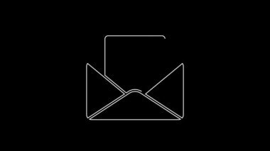 White line Envelope setting icon isolated on black background. 4K Video motion graphic animation.