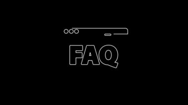 White line Browser FAQ icon isolated on black background. Internet communication protocol. 4K Video motion graphic animation.