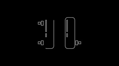 White line Heating radiator icon isolated on black background. 4K Video motion graphic animation.