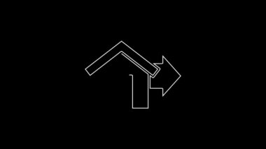 White line Sale house icon isolated on black background. Buy house concept. Home loan concept, rent, buying a property. 4K Video motion graphic animation.